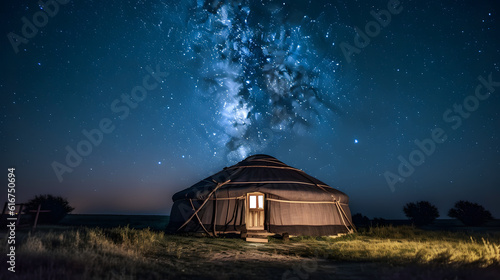 Fotografiet Yurt National old house of peoples of Kyrgyzstan and Asian countries