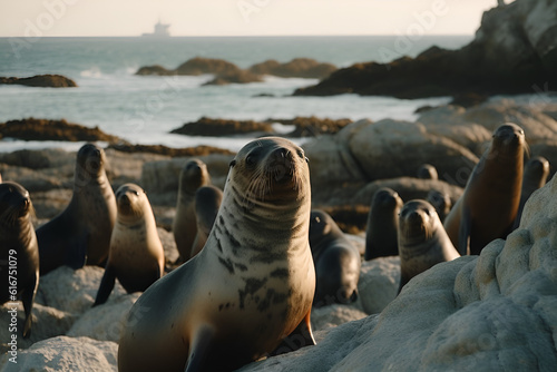 Seals at Duiker Island Cape Town close up shot sea view