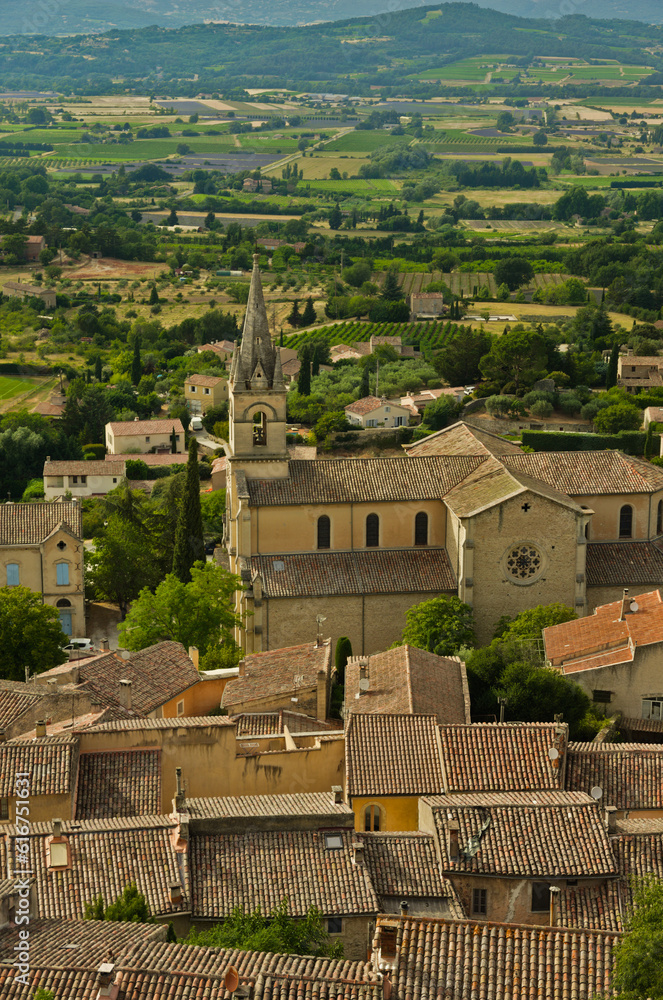Lower church in the perched village of Bonnieux in the Luberon.