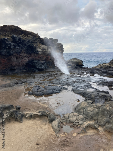 Nakalele Blowhole on the North Maui scenic and rugged coastline