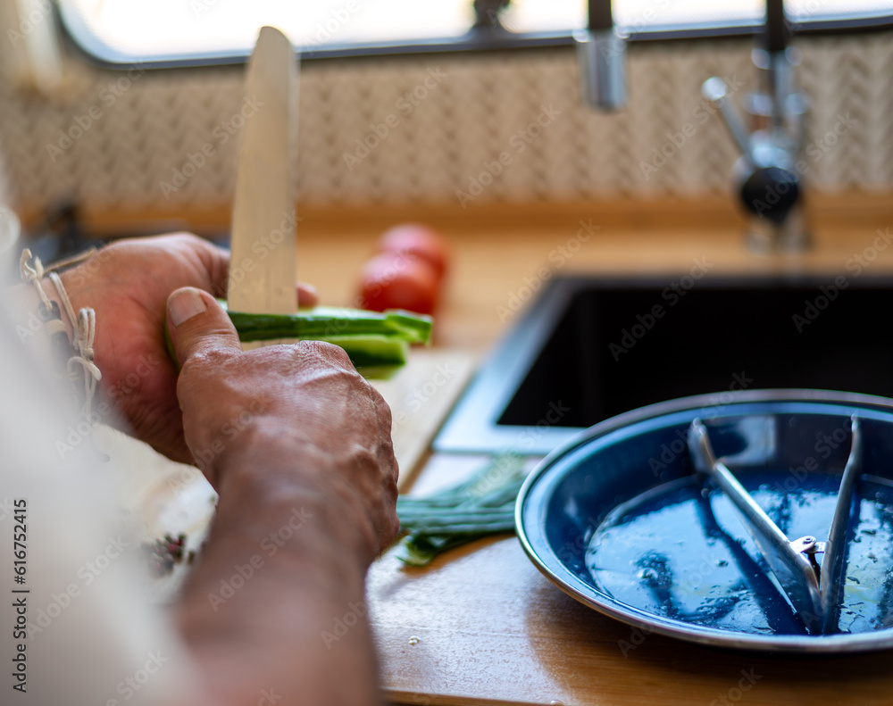 custom made wallpaper toronto digitalolder man cooking in his motorhome,Culinary Pleasures on Wheels