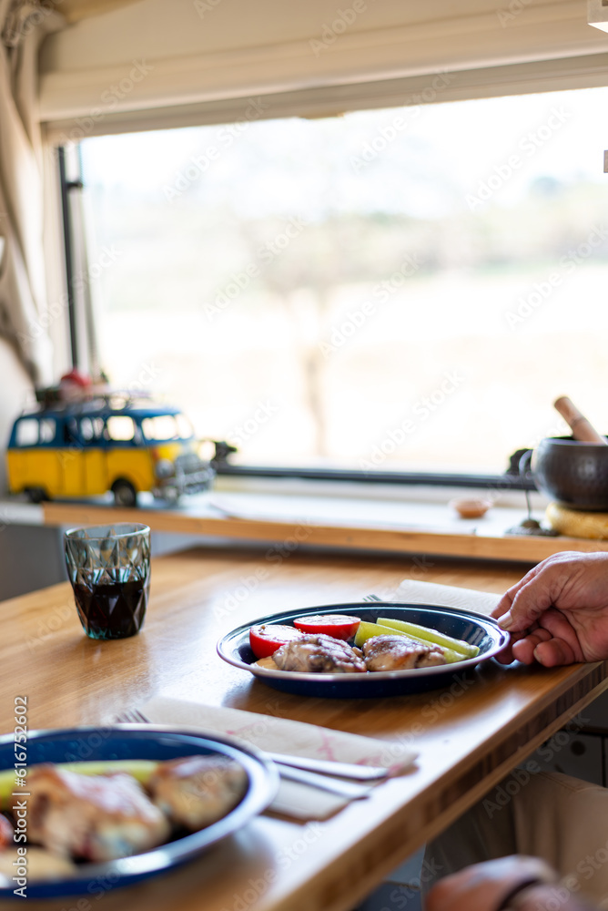 custom made wallpaper toronto digitalolder man cooking in his motorhome,Culinary Delights Unveiled: An Elderly Chef Showcases His Masterpieces at the Motorhome Table