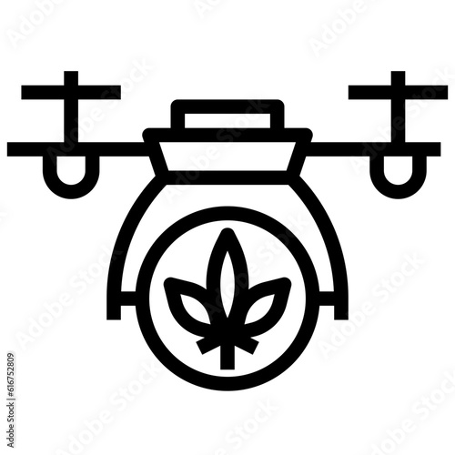 CANNABIS DRONE DELIVERY line icon,linear,outline,graphic,illustration