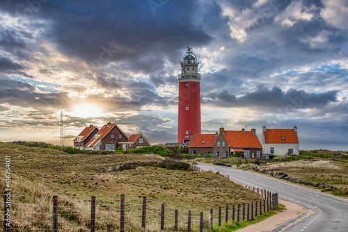 Texel lighthouse during sunset Netherlands Dutch Island Texel Holland, Netherlands