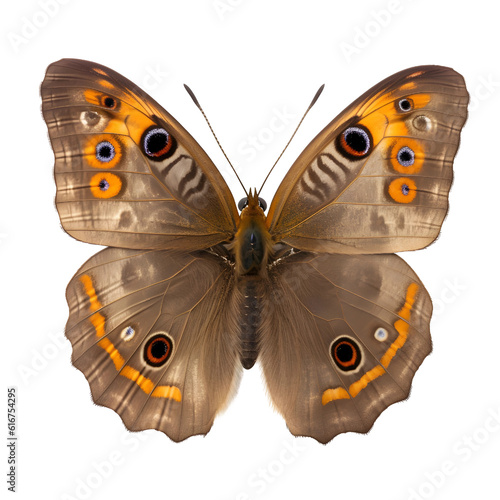 malayan bush brown, Butterfly, isolated Background, top view © konstantin.bot