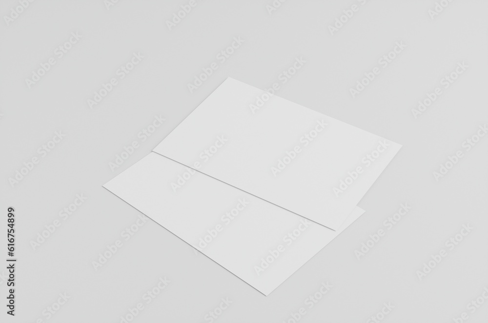 A5 Flyer Mockup 3D Illustration A5 Flyer Mockup 3D Illustration