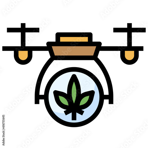 CANNABIS DRONE DELIVERY line icon,linear,outline,graphic,illustration