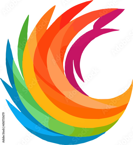 Vector illustration of  LGBTQ+ pride flag concept art white background
