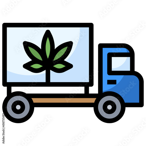 MARIJUANA SHIPPING line icon,linear,outline,graphic,illustration