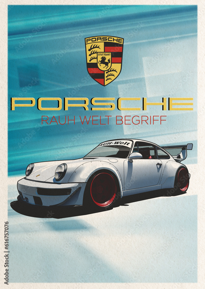 Classic Porsche Poster 964 Stock-Illustration