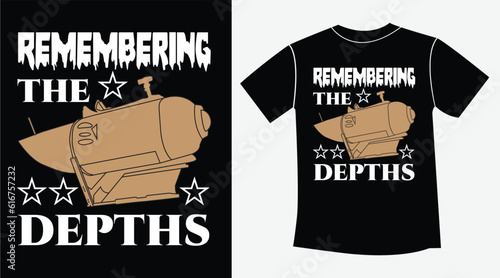 Remembering the depths The Submersible Titanic lint art vector , new t-shirt design 