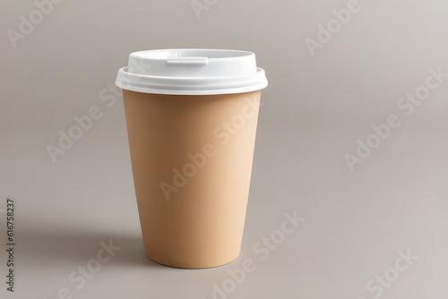 Coffee cup on a uniform background, clean design for advertising.