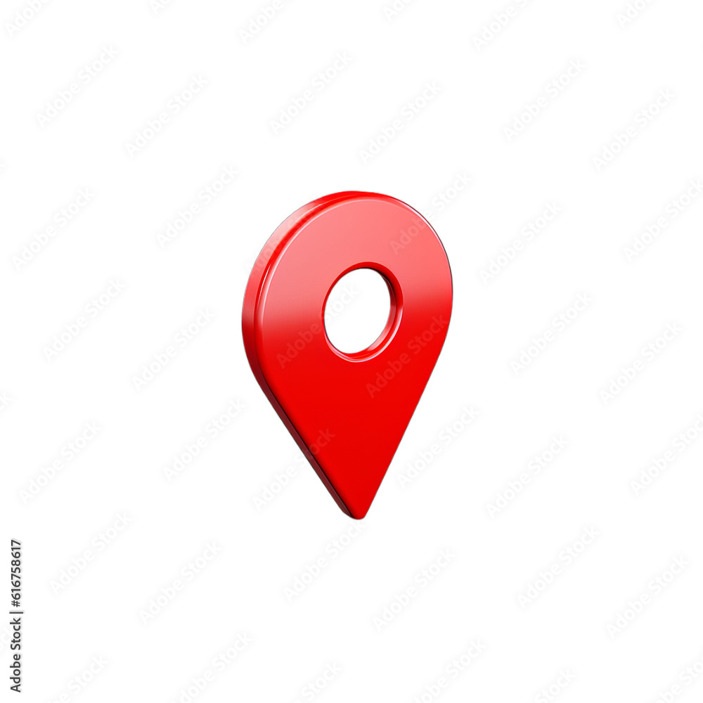 Red pin pointer location & GPS symbol isolated on a transparent background Red pin pointer location & GPS symbol isolated on a transparent background