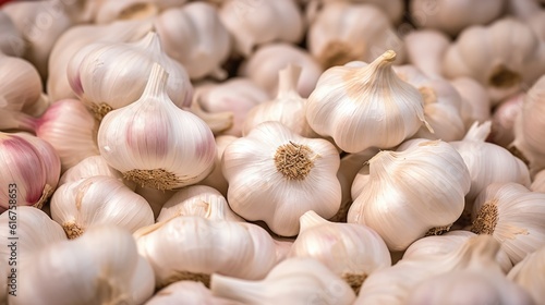 Garlic in a grocery store - food photography