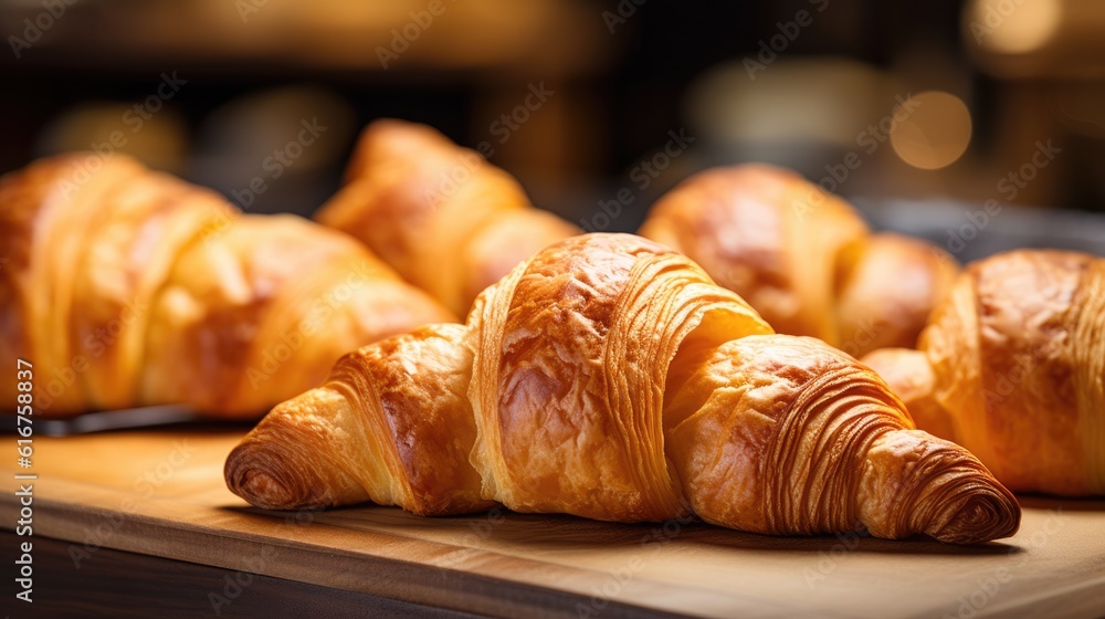 Croissants in a grocery store - food photography Croissants in a grocery store - food photography