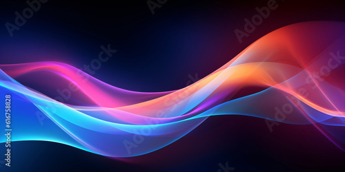 Abstract background with neon rays of light created with AI 