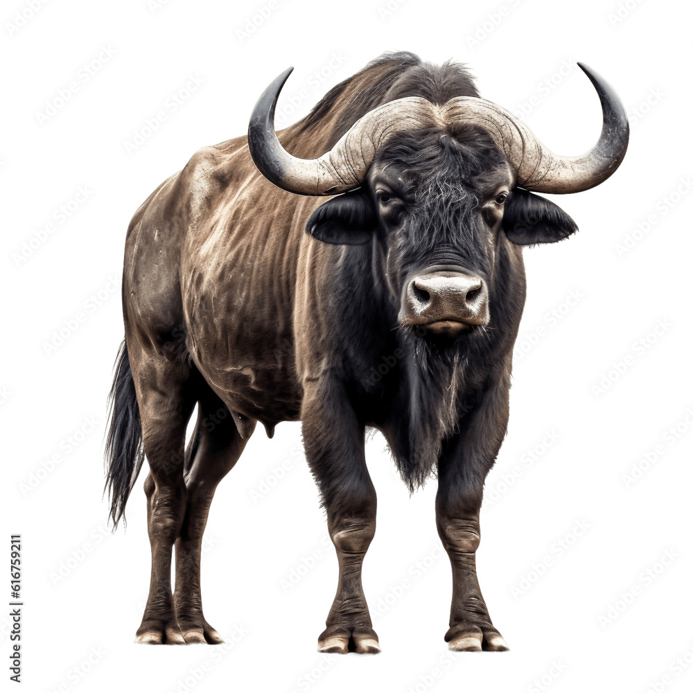 African buffalo isolated on transparent background. African buffalo isolated on transparent background.