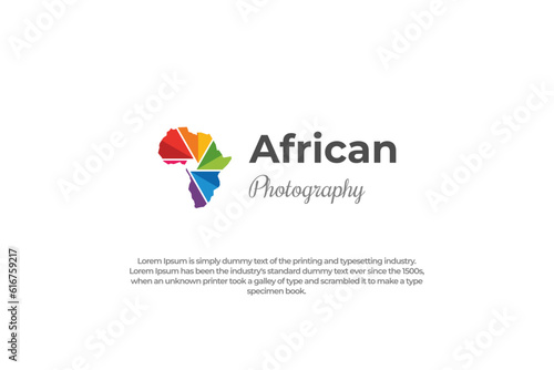 logo african continent map shape colorful lens photography