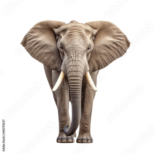 African elephant isolated on transparent background.