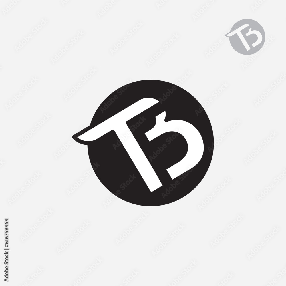Initials TB letters logo vector, symbol, icon, rounded graphic template Initials TB letters logo vector, symbol, icon, rounded graphic template