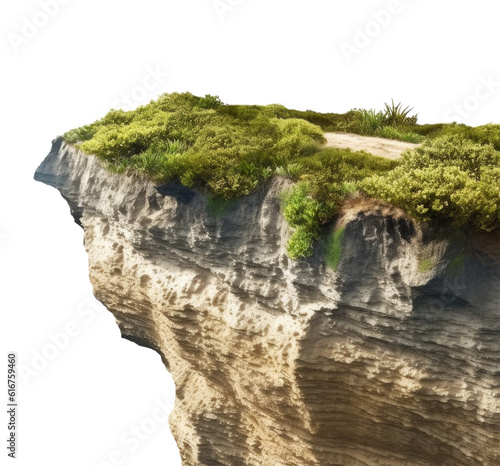 Cliff Edge Isolated on Transparent Background - Generative AI 