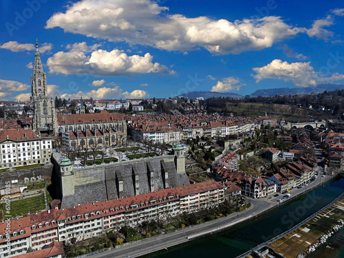 View from above to the old city of Bern, Switzerland 
