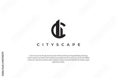 logo letter c city landscape building modern business