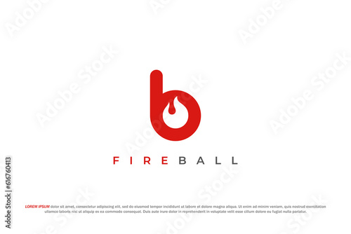 logo letter b fireball red