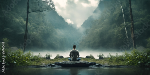 Meditation in der Natur KI