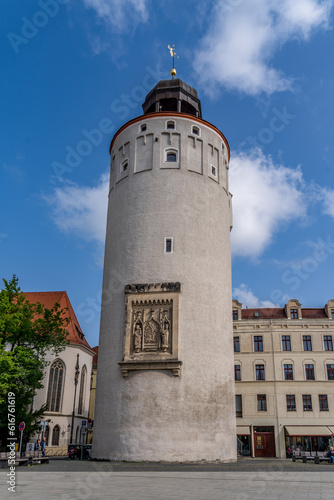 Thick Tower, decorative Gothic defensive structure part of Gorlitz medieval defenses 
