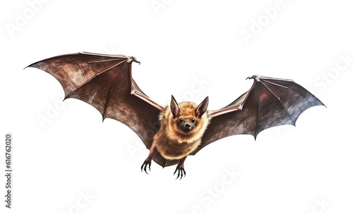 Flying bat isolated on transparent background, Generative AI
