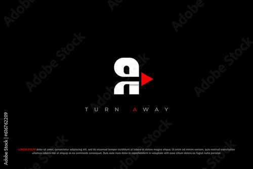 logo letter a arrow turn away