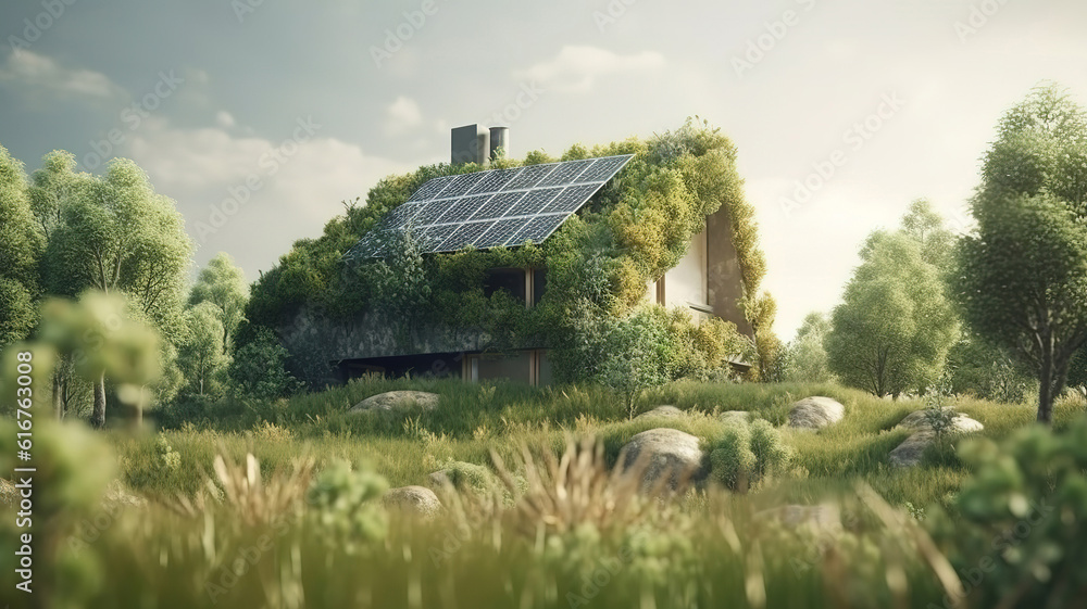 Green world with a tree background. Generative Ai Green world with a tree background. Generative Ai