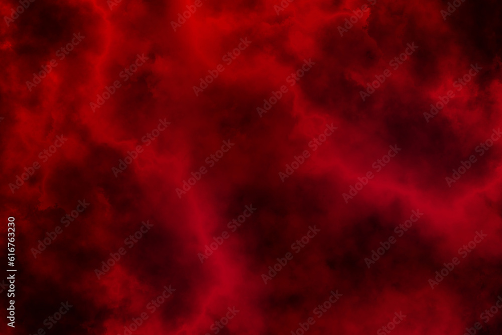 Red smoke in dark background. Texture and desktop picture