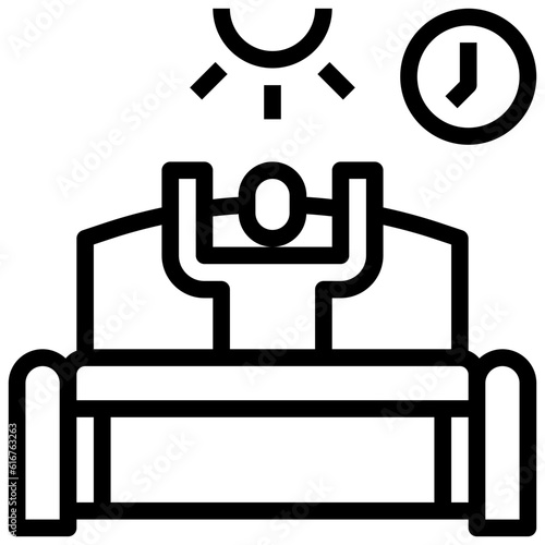 GET UP EARLY line icon,linear,outline,graphic,illustration