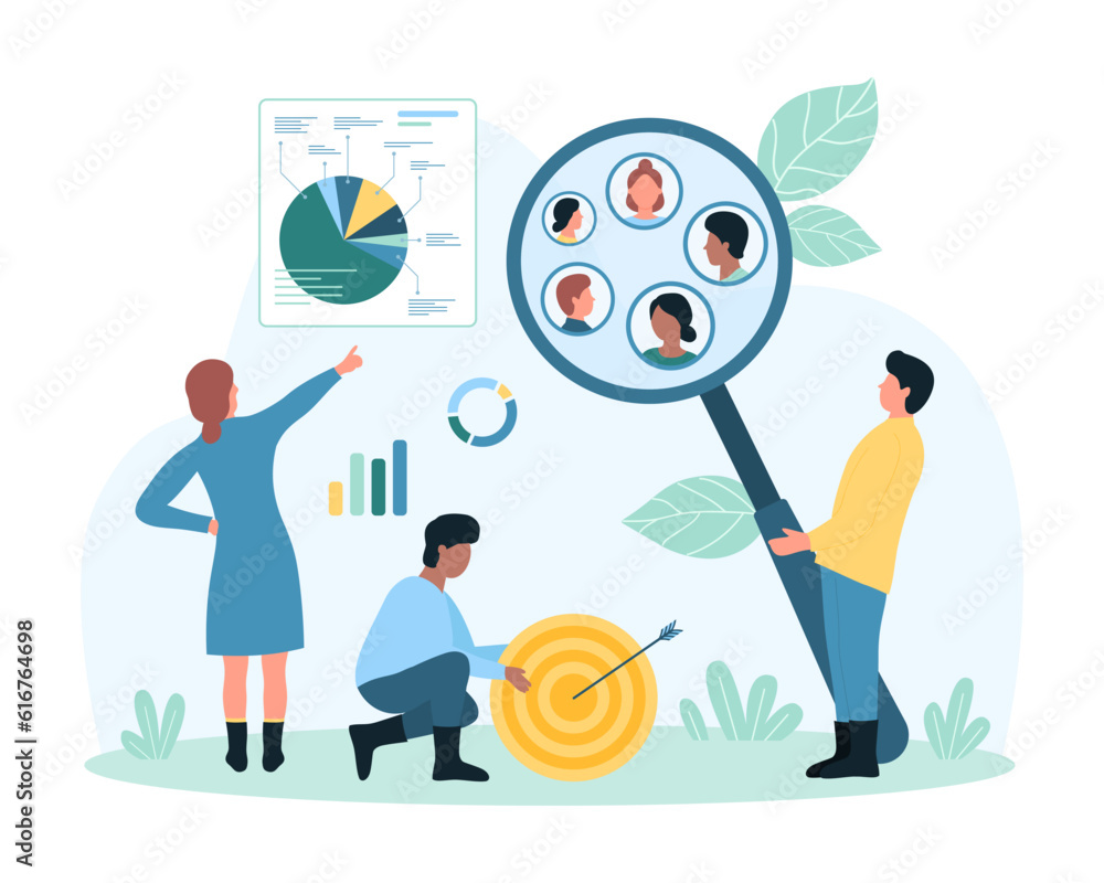 Customer Segmentation Animation Customer segment analysis for TV market addressable advertising vector ...