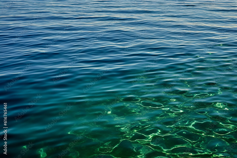 Blue Green Surface of the Ocean with Gentle Ripples and Light Refractions | Created with Generative AI Tools Blue Green Surface of the Ocean with Gentle Ripples and Light Refractions | Created with Generative AI Tools