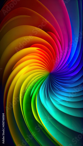 Vertical wallpaper with rainbow gradient colors. Ai generated.