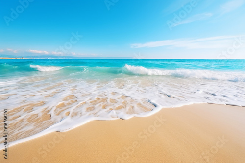 Sea Beach and Soft Wave of Blue Ocean _ Created with Generative AI Tools