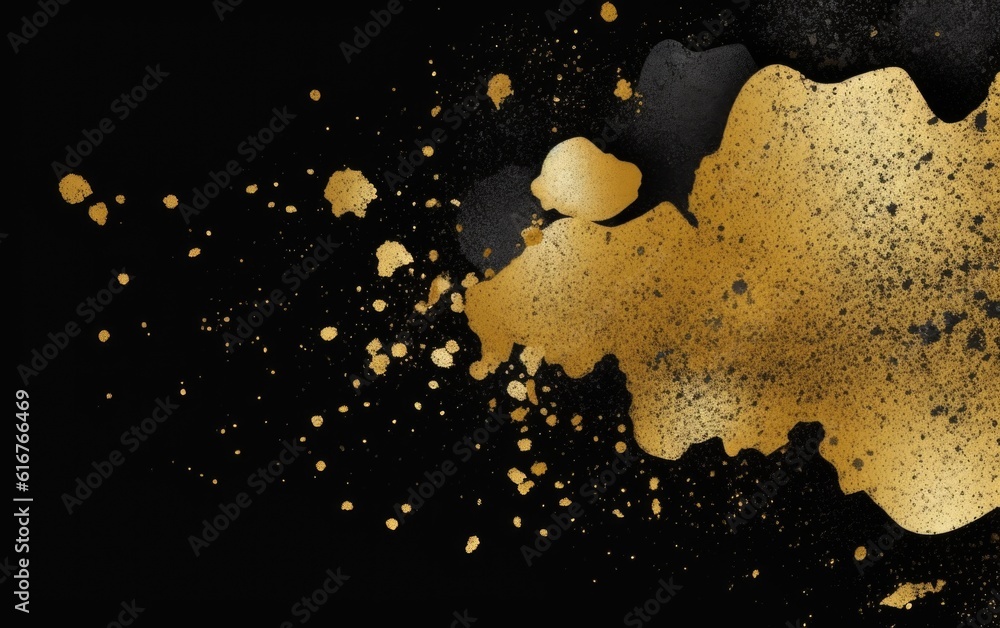 Bold Black and Gold Paint Splash Background Stock Illustration | Adobe