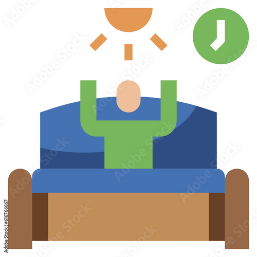GET UP EARLY line icon,linear,outline,graphic,illustration