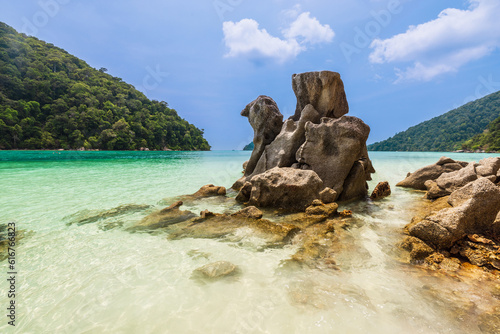 Beautiful beach on the tropical sea at Surin island, Phang Nga Province, Thailand.