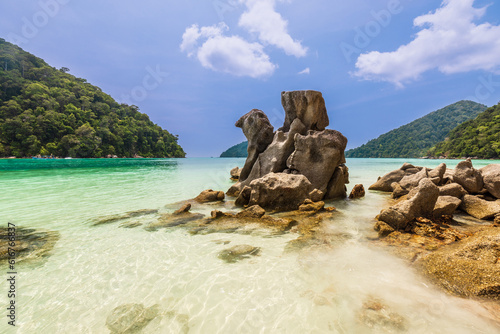 Beautiful beach on the tropical sea at Surin island, Phang Nga Province, Thailand.