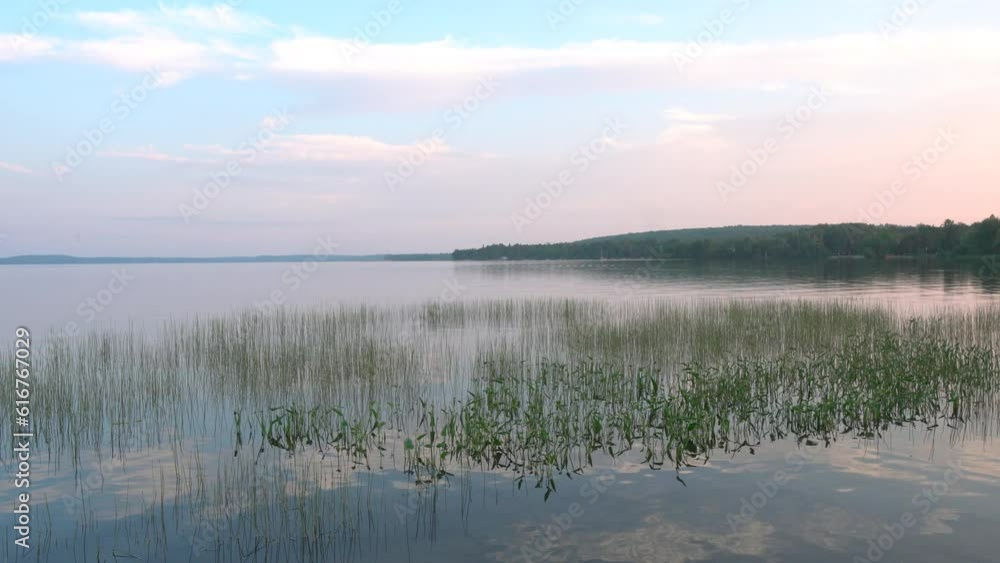 Scenic view of Lake Bernard which is the largest freshwater lake without an island in the world, in Sandridge, Parry Sound - Muskoka Region, Ontario, Canada Scenic view of Lake Bernard which is the largest freshwater lake without an island in the world, in Sandridge, Parry Sound - Muskoka Region, Ontario, Canada