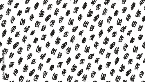 Wavy doodle seamless pattern. Bold ink lines ornament. Hand drawn black rough brush drawing. Smears scribbles grunge style wrapping paper. Vintage textiles fabric 1960 s Vector illustrations