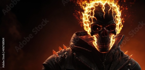 GhostRider Burning Skull Halloween Wallpaper photo