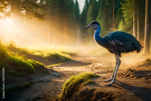 emu bird in the forest.