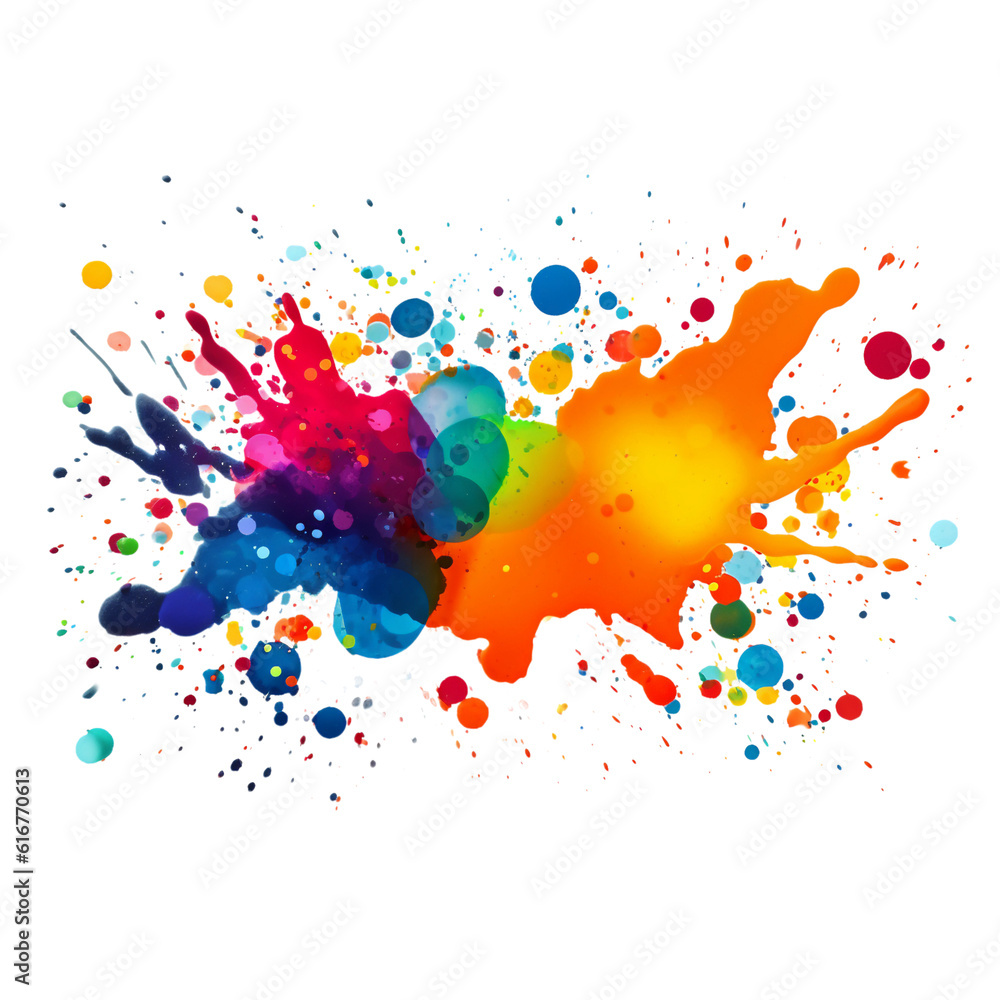 abstract colorful splashes background in cut out generative ai abstract colorful splashes background in cut out generative ai