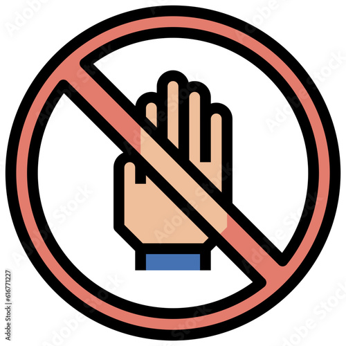 do not touch line icon,linear,outline,graphic,illustration