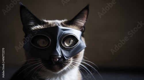 Pawsome Protector: Cat in a Hero Mask Unleashes Its Superpowers photo